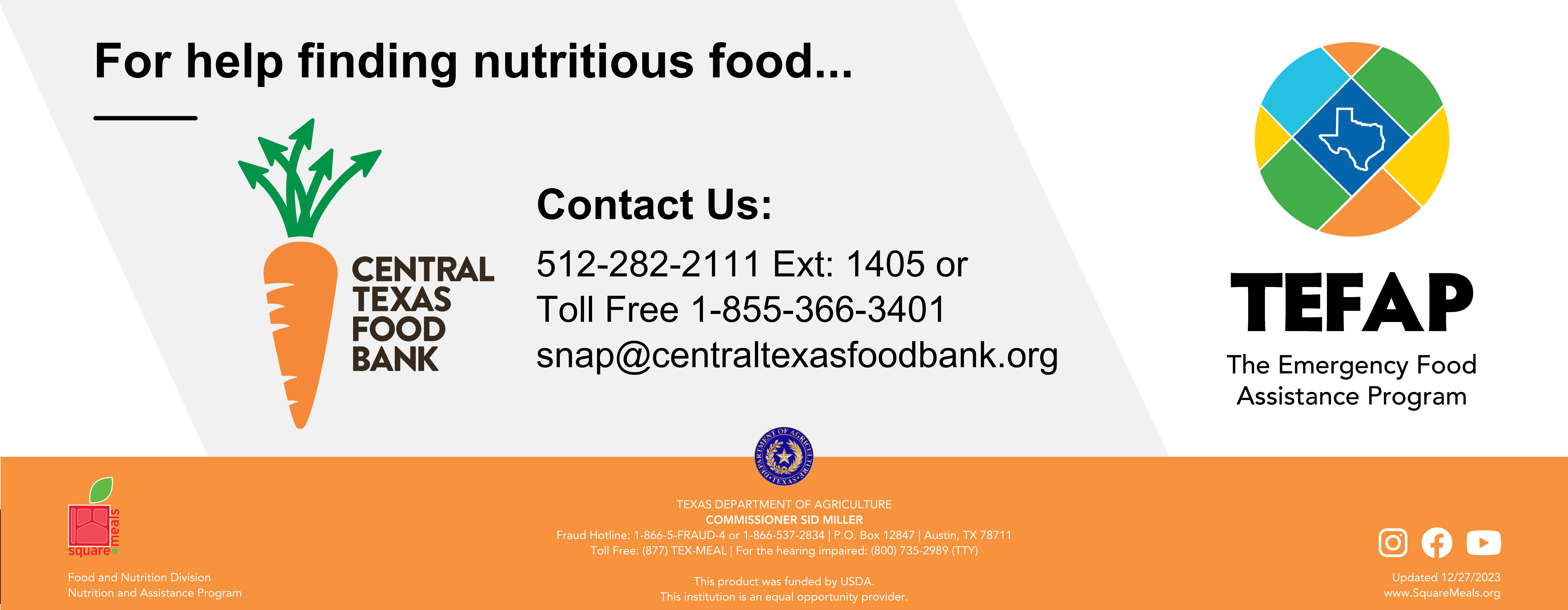 Texas Emergency Food Assistance Program Banner